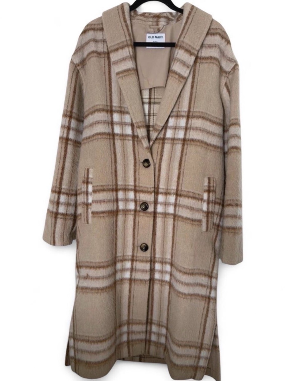 Old Navy Women’s Beige Plaid Coat